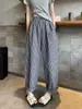Pantalones de Burbuja de Gama Alta Estilo Plátano para Mujer, Moda de Verano, Textura Fina de Algodón y Lino de Seda de Hielo, Pantalones Bombachos de Nueve Puntos para Mujer Menuda
