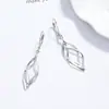 2025 Nuevos Pendientes Largos de Plata de Ley S925 Estilo Normcore de Moda con Doble Capa de Rombos Diseño de Nicho Versátiles