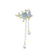 Horquilla Antigua de Flor de Mariposa Borla de Perla Pinza Lateral Accesorios para el Cabello Retro Hanfu Pinza para el Cabello