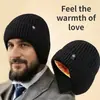 Gorro a Prueba de Frío para Hombres de Mediana Edad y Mayores Protección Auditiva Cálida de Invierno para Abuelo Mayor Gorro Grueso de Lana Tejida