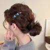 Grampo de cabelo elegante com bolinhas estilo coreano para franja, presilha lateral floral de luxo leve, acessório de cabelo tipo bobby pin