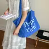 Bolsa de Tote Casual de Nylon Estilo Coreano, Bolso de Mano de Moda con Estampado de Letras, Bolso Cruzado de Rayas de Celebridad de Internet de Doble Cara para Mujer