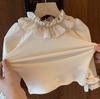 Camiseta de Base de Veludo para Meninas Ningli Renda 25 Roupas de Outono Novas Menininha Bebê Moda Camiseta de Base Versátil Cor Pura