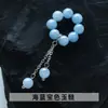 Anéis de aquamarina natural para pulseiras, acessórios para pulseiras DIY, espaçadores decorativos, acessórios de contas de cristal, estoque de fábrica atacado