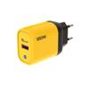Cargador de teléfono móvil con puerto USB único transfronterizo, cargador de 120W, Europa, América y Gran Bretaña, acuerdo completo, cabezal de carga rápida, color amarillo ámbar