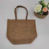Bolso de Paja Simple de un Hombro y Gran Capacidad para Mujer en Verano, Bolso de Paja Versátil, Bolso Tejido, Bolso de Playa para Vacaciones en la Costa, Bolso de Ratán