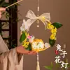 Linternas del Festival de Mediados de Otoño, Linternas de Bambú Estilo Antiguo, Linternas Luminosas de Bolso, Linternas de Conejo Tejidas a Mano para Niños