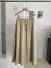 KEKEZOON Falda Casual Simple Estilo Coreano Color Sólido Elástica de Cintura Alta Holgada de Longitud Media Línea A para Mujer 8639