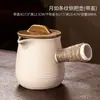 Panela Vermelha Popular Panela Assada Chaleira para Chá de Leite Panela de Cozinha Chinesa Resistente a Altas Temperaturas Panela com Alça Lateral Conjunto Doméstico Interno para Chá de Leite Assado na Madeira