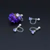 Convertidor de clip para oreja de resina sin dolor Zircón Aretes de perla en forma de U clip de resorte para oreja sin perforación joyería para oreja venta al por mayor