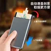 Estuche Delgado para Cigarrillos para 20 Cigarrillos, Ultra-Delgado Portátil para Hombre, Automático Pop-Up, Resistente a la Humedad, Aleación de Aluminio Grabada, Estuche de Cigarrillos de Gama Alta
