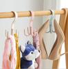 Gancho giratorio de cuatro garras para el hogar, gancho multifuncional para bolsa de armario, gancho de plástico con corbata sin clavos, almacenamiento colgante, fabricante