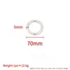 Aço Inoxidável 304 70mm Anel Fechado Sem Costura Anel de Conexão Acessórios para Joias DIY Bagagem Roupas Material de Anel Sólido