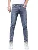 Jeans Estilo Nuevo 2024 para Hombre azul claro Skinny Pie Tendencia Combinan con Todo Rectos Elásticos Pantalones Largos Casuales Ajustados para Hombre
