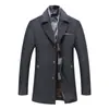 Nuevo Abrigo de Lana para Hombre Otoño e Invierno 2023 Bufanda de Moda Abrigo de Lana Abrigo de Lana Engrosado con Forro Polar para Hombre