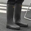 Botas de Lluvia de Caña Alta Transfronterizas para Hombres y Mujeres, Zapatos Impermeables para Uso en Exteriores, Botas Largas, Zapatos de Goma, Cubrezapatos Ligeros Antideslizantes, Tubo Largo
