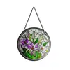 Qc2025-401 Nuevo Vidrio Colorido Redondo Flor de Lirio Atmósfera Festiva Creativo Colgante para Ventana Porche Adorno Hecho a Mano
