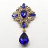 68 * 36MM Diamante gota de agua accesorios de pedrería acrílica aleación dorada placa de flor joyería de pedrería hebilla de diamante accesorios DIY