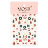 Adesivos de Nail Art de Natal Floco de Neve Branco Meias de Papai Noel Enfeites de Unhas Laço Decalque de Boneco de Neve de Natal