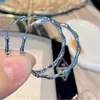 Pendientes grandes de plata de ley 925 estilo coreano festival de bambú diseño de moda Dongdaemun en línea rojos mismo estilo pendientes de plata de ley marca grande temperamento