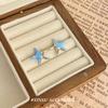 Brincos de estrela-do-mar com esmalte azul vento frio nicho requintado vento compacto moda Coringa brincos requintados joias atacado