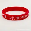 Pulseras de silicona navideñas europeas y americanas con dibujos animados impresos, varias pulseras como regalos para hombres y mujeres para fiestas navideñas