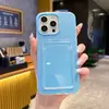 Portatarjetas Transparente Color Gelatina Dos en Uno Adecuado para Funda de Teléfono Iphone18Pro Max Apple 17 15/16 Silicona