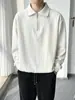 Sudadera con capucha y solapa de media cremallera para hombre, nueva de primavera y otoño, estilo retro americano, holgada, informal, de pana, jersey, ropa de calle, top genial