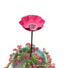 Novo Espeto de Flor de Metal Feito à Mão Alimentador de Pássaros de Flor de Metal Artesanal para Jardim