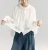 """Taller Semilla Blanca" "Lisboa Fluida" Camisa Blanca Estilo Francés con Cuello Fruncido para Mujer, Camisa de Diseño Elegante"""