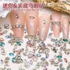 Mini tamanho pequeno olho de cavalo atacado celebridade da internet manicure mini cor mágica sementes de gergelim fundo pontiagudo Diamante formato especial decoração de unha