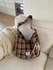 Bolsa Transversal Xadrez para Mulheres 2025 Nova Bolsa de Ombro de Grande Capacidade Bolsa Tote para Estudantes e Deslocamento Bolsa de Mão