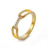 Anillo de Acero de Titanio de Lujo Ligero Estilo Coreano Diseño para Mujer Nicho Sencillo Diamante Calado Elegante Popular en Internet Joyería Moderna Ins