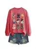Amazon eBay Estación Independiente Moda Casual Divertida Mujer Nueve Atuendos Diferentes Sudadera Estilo Gato Cuello Redondo Comercio Exterior