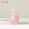 Gato de la fortuna de cristal natural transfronterizo resina epoxi gato manualidades de cristal de escritorio decoración de la fortuna fabricante mayorista