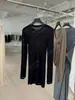 DestacadoYuran 26 Colección Primavera/Verano Nueva Camisa de Manga Larga Ajustada Cuello Redondo Lujo Sencillo Algodón Pima Retorcido Ultra Fino