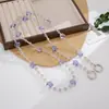 Bolso Bandolera de Cadena de Vidrio con Abalorios de Estrella de Cinco Puntas de Lujo Ligero Cadena de Repuesto Llavero Colgante Lanyard para Teléfono Accesorio de Cadena para Colgar