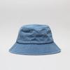 Chapéu de pescador estilo Mori girl japonês cor sólida borda de pelo lavado chapéu feminino aba larga tecido jeans dobrável chapéu de bacia para exterior moda