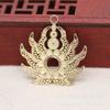 Yiwu Cobre Chapado en Oro Color que se Conserva DIY Filigrana de Llama Colgante Hueco Accesorio para el Cabello Pieza de Flor Accesorio Hecho a Mano B1846