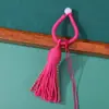 Anillo hebilla de borla de hilo de algodón estilo Xizang colorido, producto semiacabado hecho a mano para colgar en bolsos, colgar en el coche, colgante y accesorio, al por mayor en stock