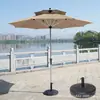 Guarda-sol de Exterior, Guarda-sol de Pátio, Guarda-sol de Sol, Guarda-sol de Barraca de Camping, Guarda-sol de Coluna Central para Proteção Solar de Jardim, Guarda-sol de Praia de Lazer com Manivela