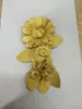 Broche Floral e Flor de Sandália 12cmx7.5cm, Flor de Couro Genuíno, Acessório de Flor Ultra-Realista, Pequeno Grampo de Cabelo Flor de Camélia Perfumada