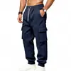 Pantalones deportivos de punto holgados para hombre, versátiles, de talla grande, para exteriores, casual, deportivos, con múltiples bolsillos, ropa de trabajo, europeos y americanos, transfronterizos de Amazon