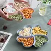 Bandeja de Frutas Doméstica Estilo Nórdico com Divisórias para Sala de Estar e Escritório, Feita de Palha de Trigo, para Lanches, Doces, Balas e Sementes