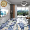 Azulejos de Mármol Chapados en Oro 800X800 para Sala de Estar y Dormitorio, Azulejos de Piso Chapados en Oro con Esmalte de Hilo Dorado, Azulejos de Piso Antideslizantes K-Gold