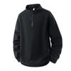 2025 Outono e Inverno Transfronteiriço Novo Moletom Masculino Solto com Gola Alta e Meio Zíper Tamanho Grande Casual Esportivo Camiseta para Usar por Baixo