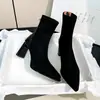 Botas skinny elásticas elegantes de salto alto grosso emagrecedoras, botinhas femininas bico fino 2026, botas de plataforma à prova d'água da moda, botas de outono e inverno