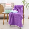 Set de Toalla de Baño con Diseño de Cuadrícula en la Nube, Gorro Secador de Cabello de Coral Fleece Espesado, Toalla de Baño para el Hogar, Toalla de Baño para Salón de Belleza, Venta al por Mayor de Toallas