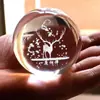 Bola de Cristal Transfronteiriça com Gravação Interna Bola de Cristal Gravada a Laser 3D Luminária de Mesa Decorativa Criativa Presente de Inauguração de Casa Aniversário