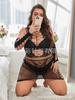 Roupa Íntima Sexy Plus Size Transfronteiriça Europa e Estados Unidos Comércio Exterior Atacado Macacão Sexy Traje de Rede Vestido Amazon